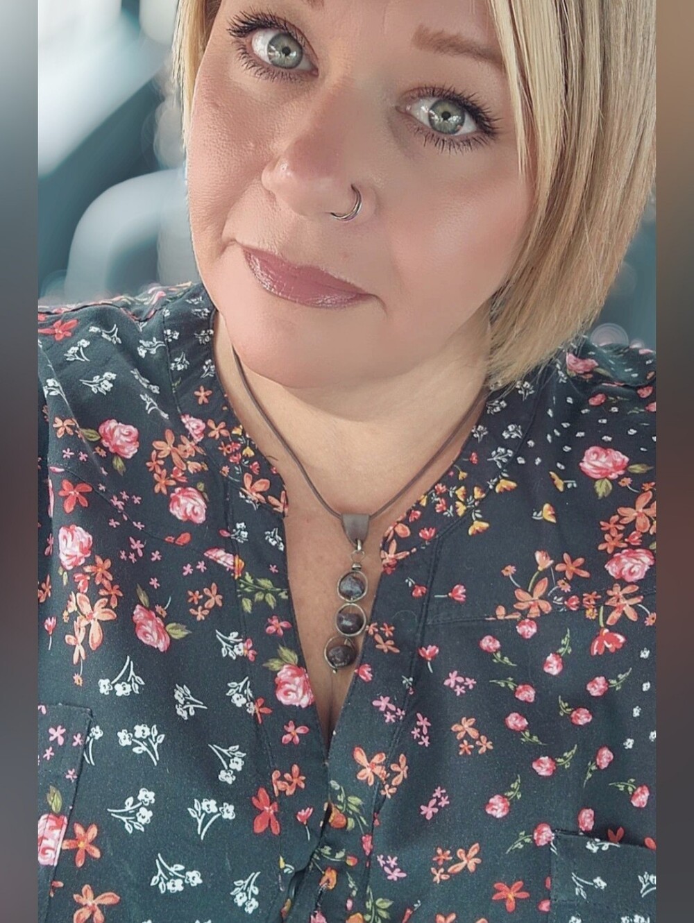 Torrid Black Floral Split-Neck Blouse/Tunic